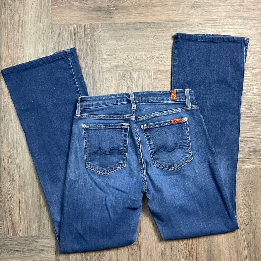 7 For All Mankind Kimmie Bootcut Blair Denim Jeans Womens 27 Medium Wash Blue - Picture 2 of 10